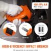 High-Efficiency Electric Impact Wrench 450N.M, 1/2" Anvil with 2 Socket Sleeves, Fast Tire Removal Tool for Car SUV Truck