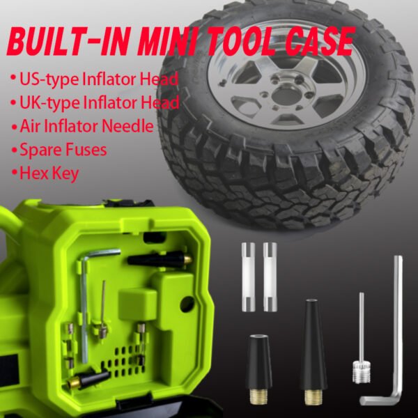 12V 5T Electric Car Jack with Air Inflator & 90° Adjustable LED Light | All-in-One Hydraulic Jack for Tire Change