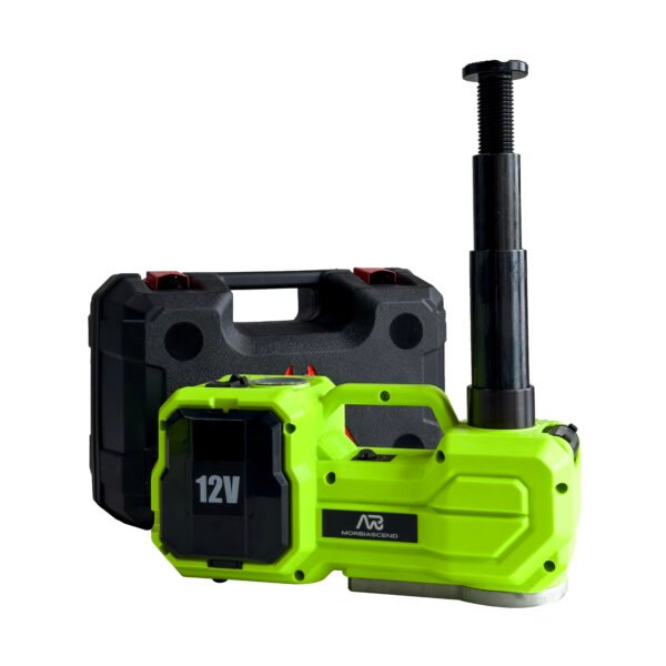 12V 5T Electric Car Jack with Air Inflator & 90° Adjustable LED Light | All-in-One Hydraulic Jack for Tire Change