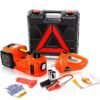 5 Ton Electric Hydraulic Car Jack 3-in-1 with Inflatable Pump & LED Light, Available with Electric Impact Wrench, Portable Hard Case for SUV MPV Truck
