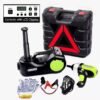 Electric Hydraulic Jack Lift ,5 Ton,with Digital Display, LED Light, Inflatable Pump & Electric Impact Wrench, Black Green, Portable Garage Repair Tool for SUV MPV Sedan Truck, Hard Case Packaging
